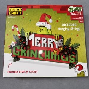 Dr. Seuss GRINCH MERRY GRINCHMAS SIGN Building Set 568 Pieces Brickcraft #72361